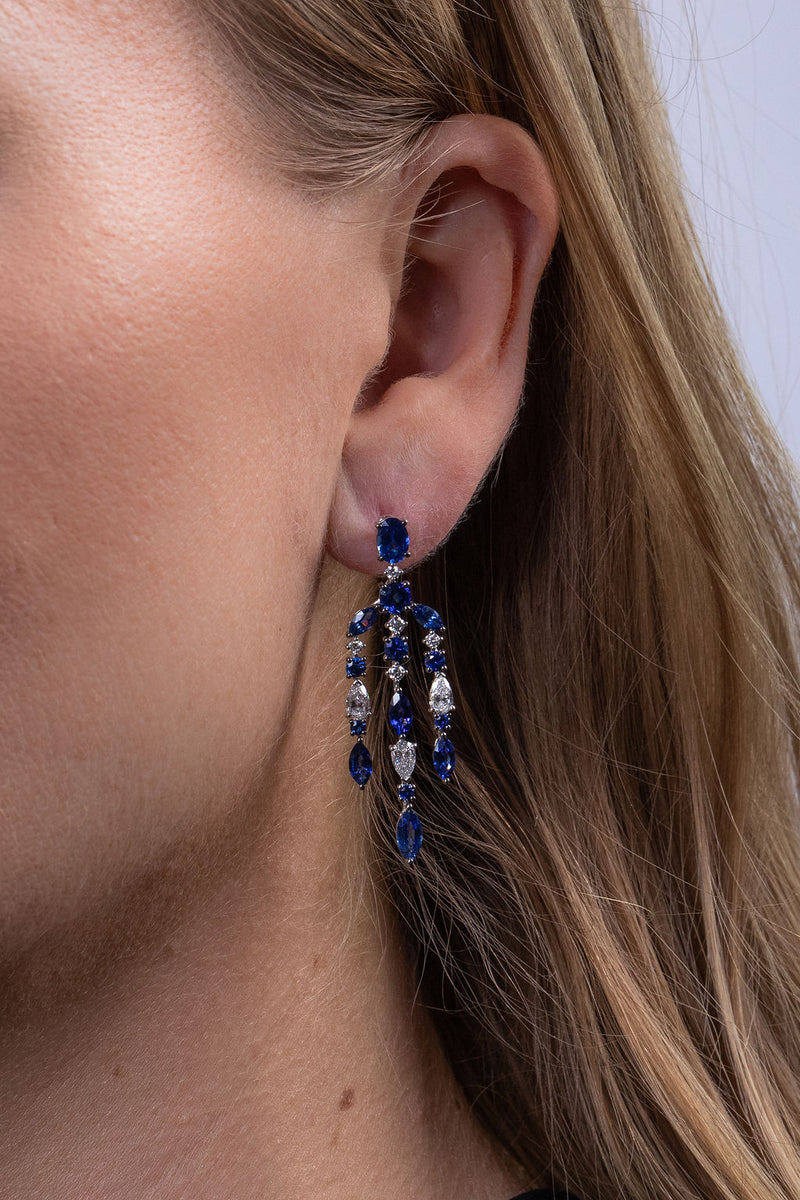 Sapphire chandelier deals earrings