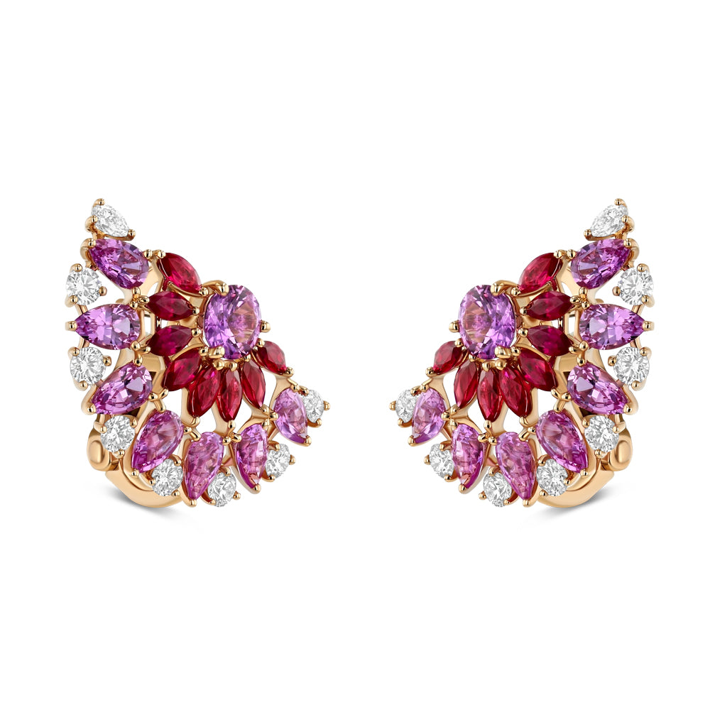 Ruby Pink Sapphire Peacock Earrings – Best & Co.