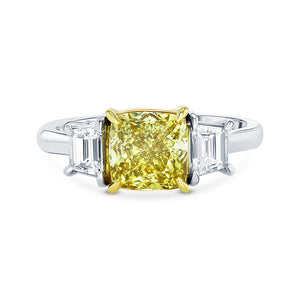 2 ct Canary Cushion Cut Engagement Ring