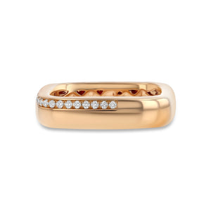 Diamond and Rose Gold Square Ring