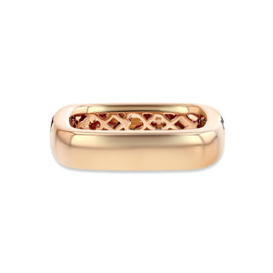 Rubies and Rose Gold Square Ring
