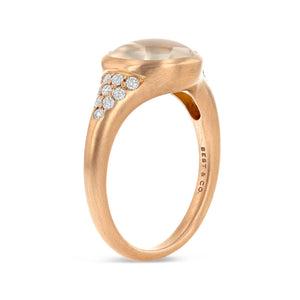 Moonstone Matte Gold Ring