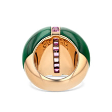 Malachite and and Pink Sapphire Ring