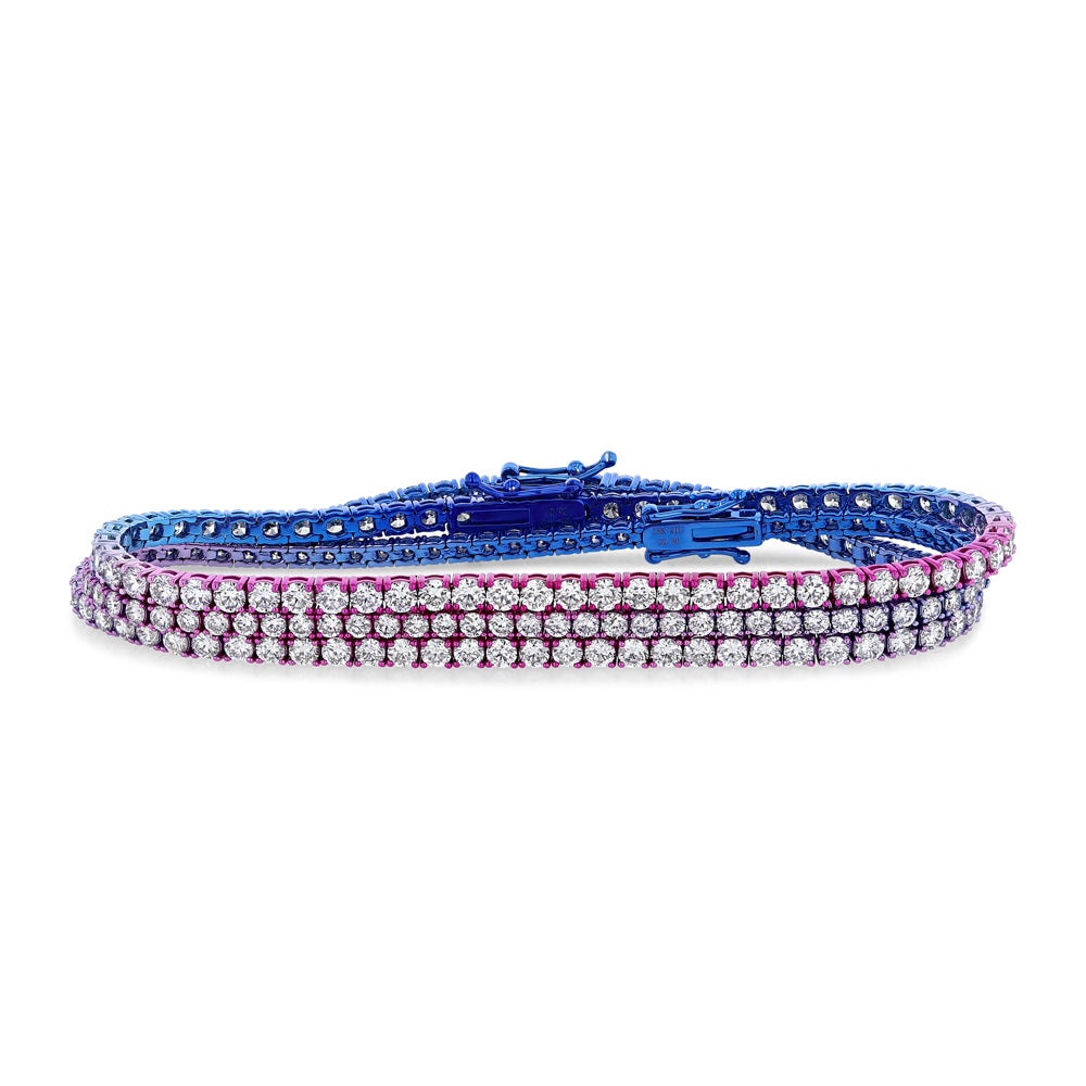 Pink and Blue 18k WG Tennis bracelets