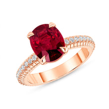 3 Carat Fluted Ruby Ring