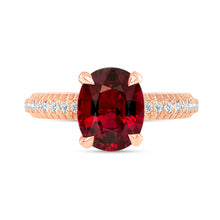 3 Carat Fluted Ruby Ring