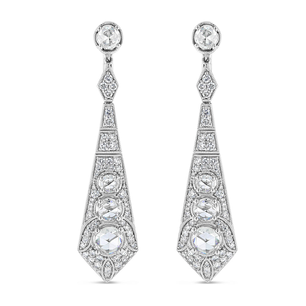 Art deco diamond drop earrings Clearance