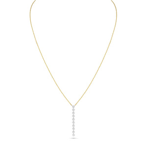 10 Stone RD Diamond Streamer Necklace