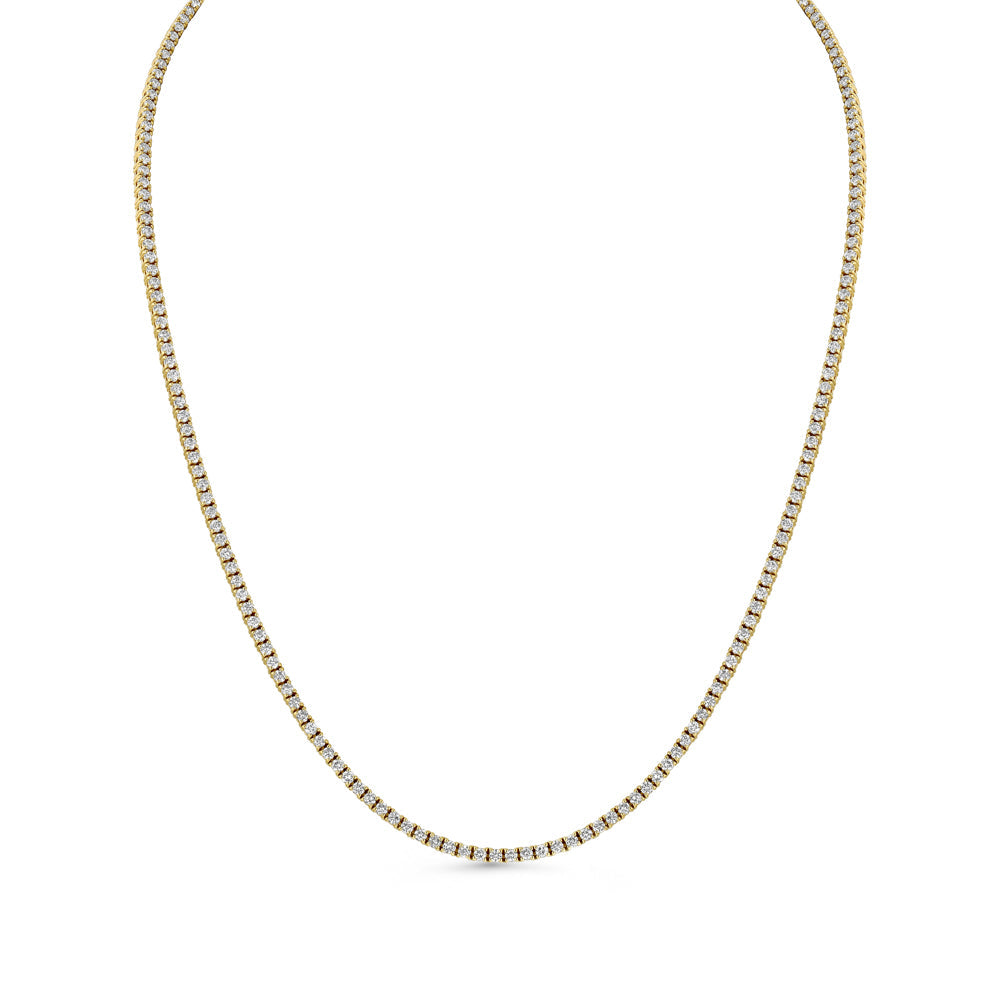 Yellow Gold Diamond Line Necklace (6.15 tcw)