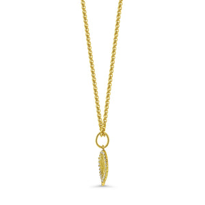 Gold and Diamond Aspen Leaf Pendant Necklace