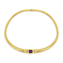 14k Gold Amethyst Collar Necklace