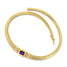 14k Gold Amethyst Collar Necklace