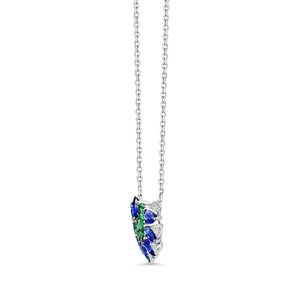 Blue, Green & Diamond Peacock Pendant