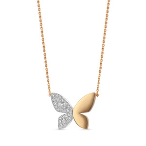 18k RG & Diamond Butterfly Necklace