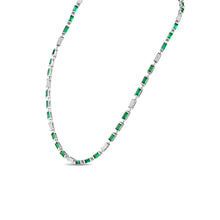 Green Emerald & Diamond Necklace