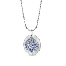 Blue Sapphire Aspen Leaf Medallion Necklace