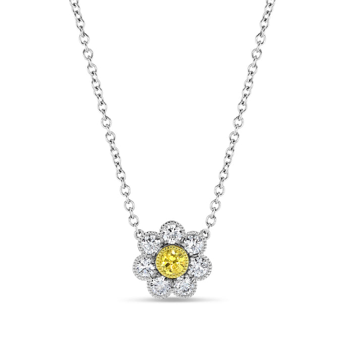 Yellow Diamond Camellia Pendant - Best & Co.