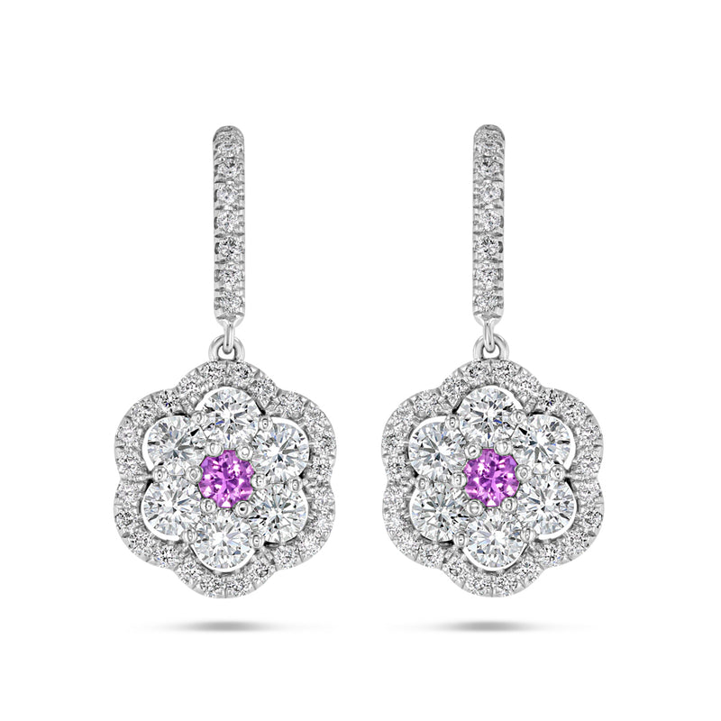 Pink Sapphire and Diamond Camellia Earrings – Best & Co. Pink Sapphire and Diamond Camellia Earrings – Best & Co.
