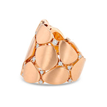 18k Rose Gold Pebble and Diamond Ring