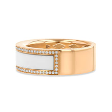 Rose Gold and White Band Diamond Ring