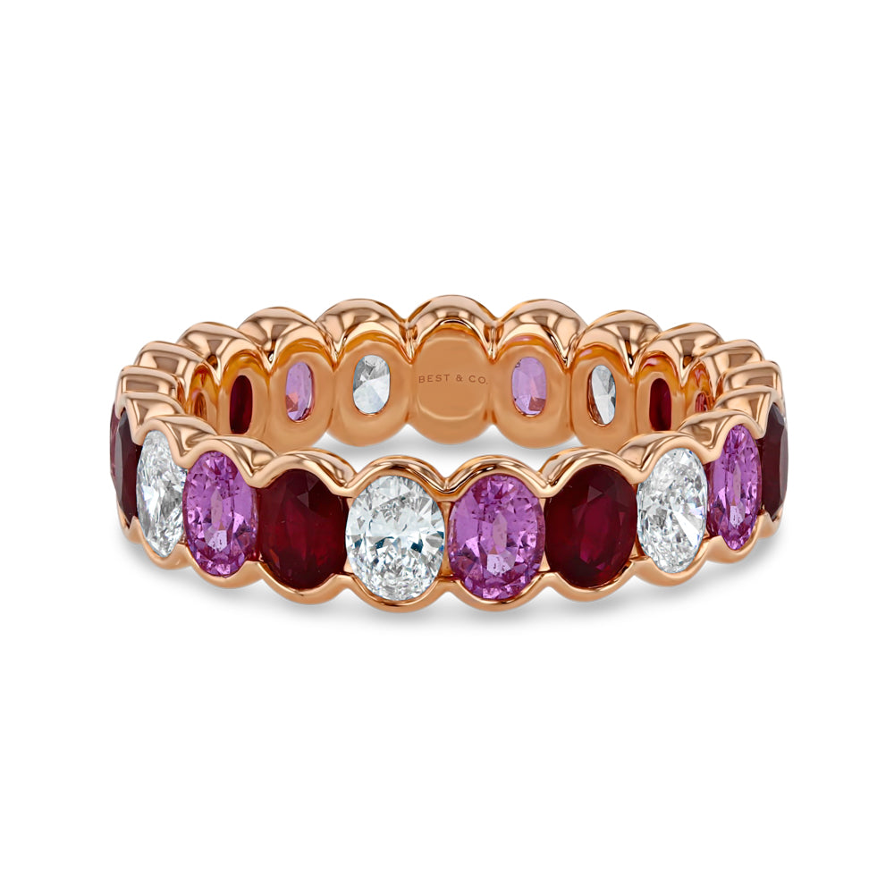 Ruby, Pink Sapphire and Diamond Eternity Band - Best & Co.