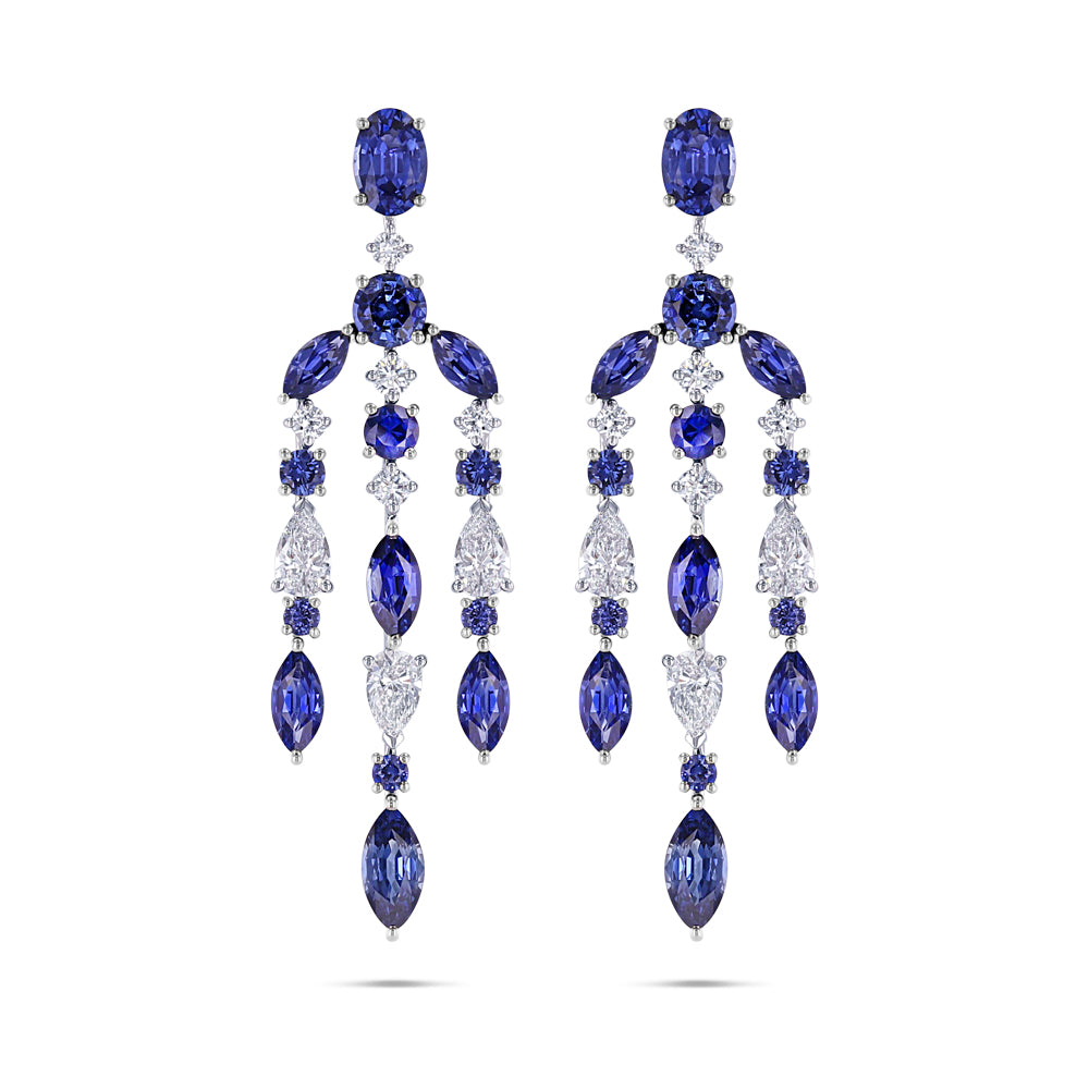 Sapphire and Diamond Chandelier Earrings - Best & Co.