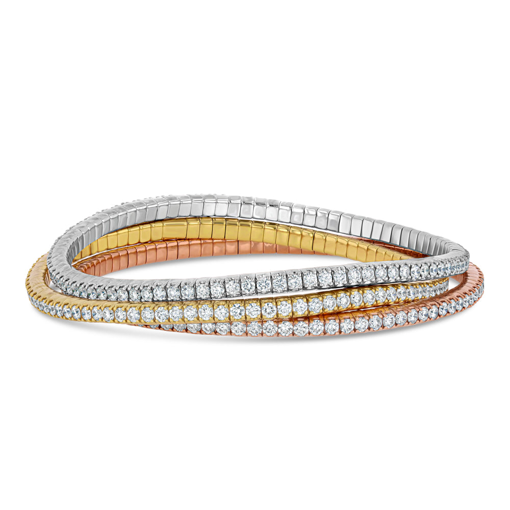White Gold Diamond Flexible Bangle Bracelet 1 12ctw  REEDS Jewelers